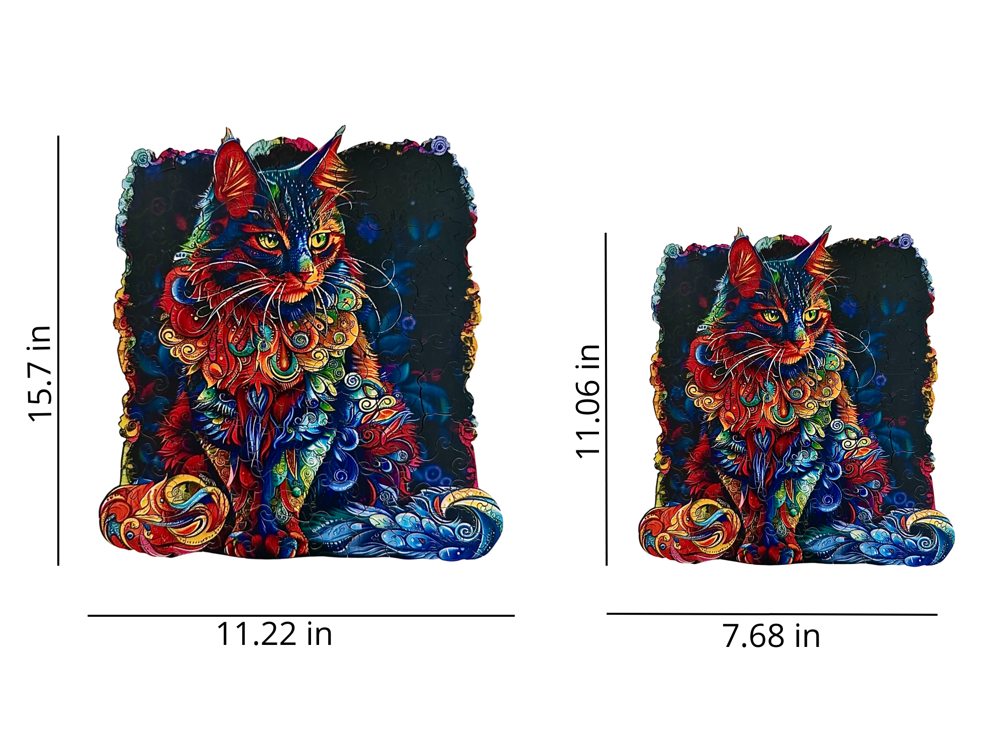 Colorful Wooden Cat Puzzle – Unique Animal Pieces