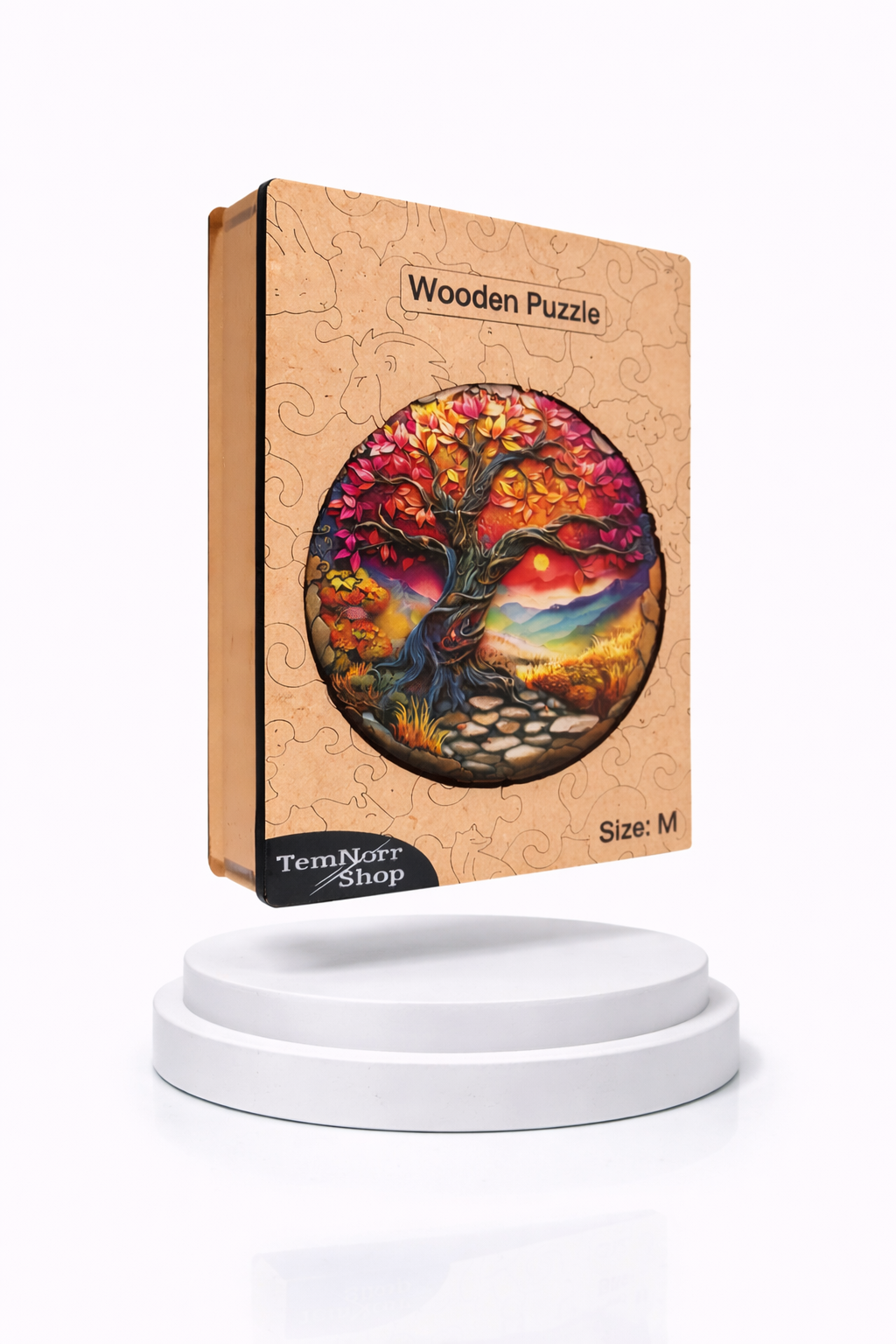 Wooden Puzzles for Adults – Colorful Tree of Life with Unique Animal Pieces