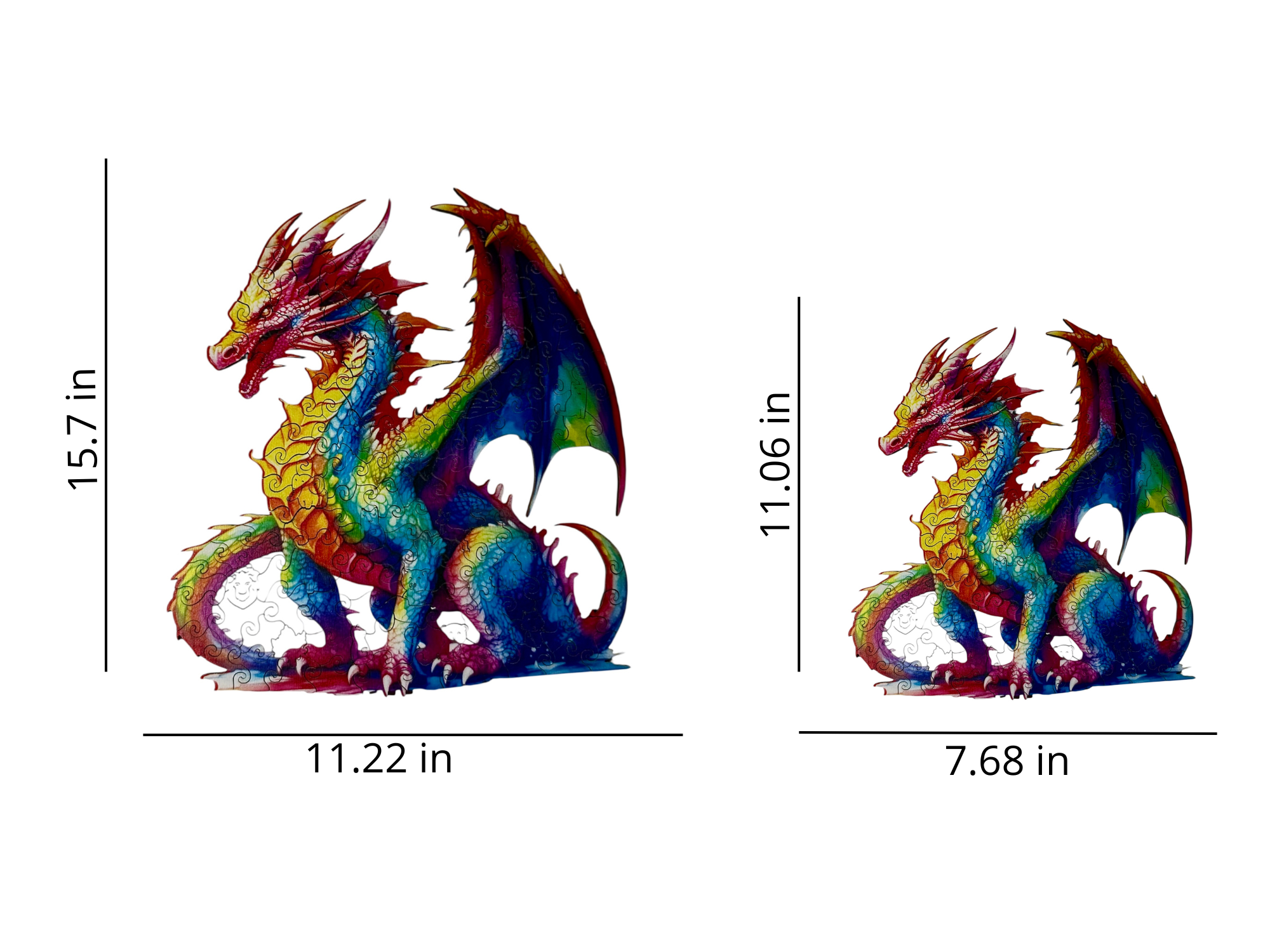 Colorful Wooden Cat Dragon Puzzle – Unique Animal Pieces