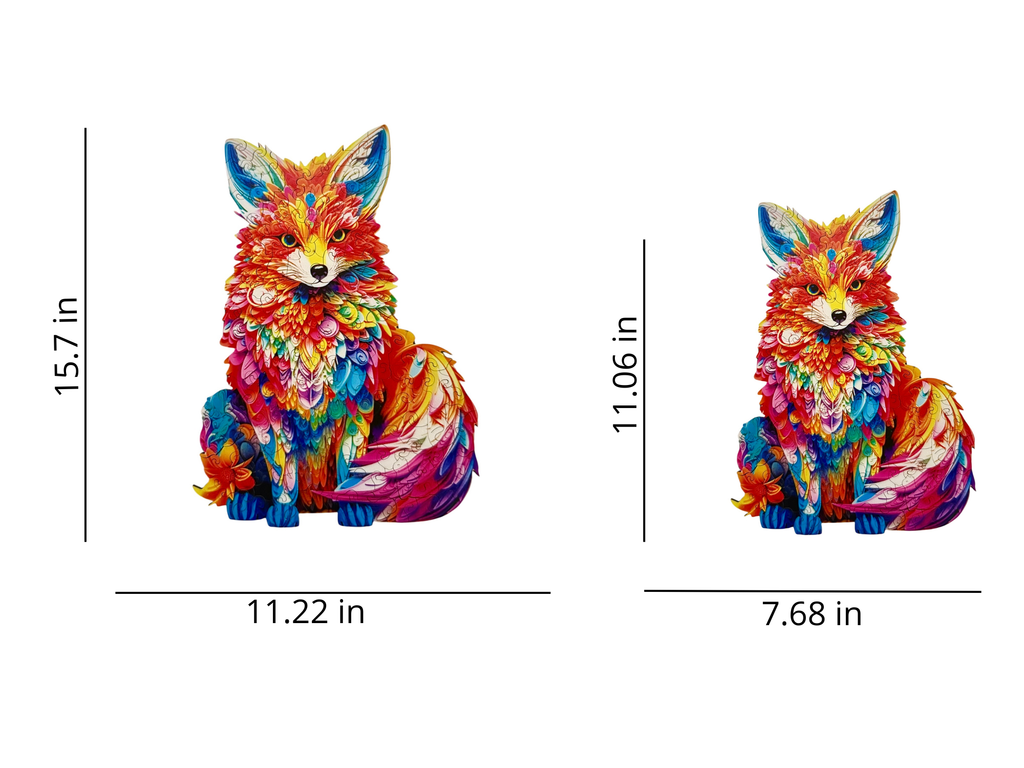 Colorful Wooden Fox Puzzle – Unique Animal Pieces
