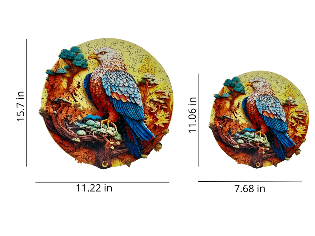 Colorful Wooden Eagle Puzzle – Unique Animal Pieces