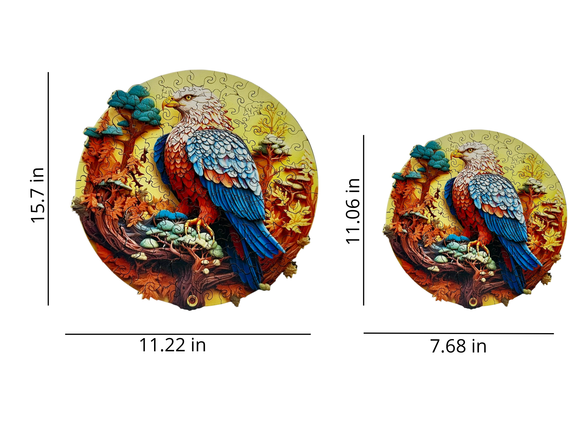 Colorful Wooden Eagle Puzzle – Unique Animal Pieces