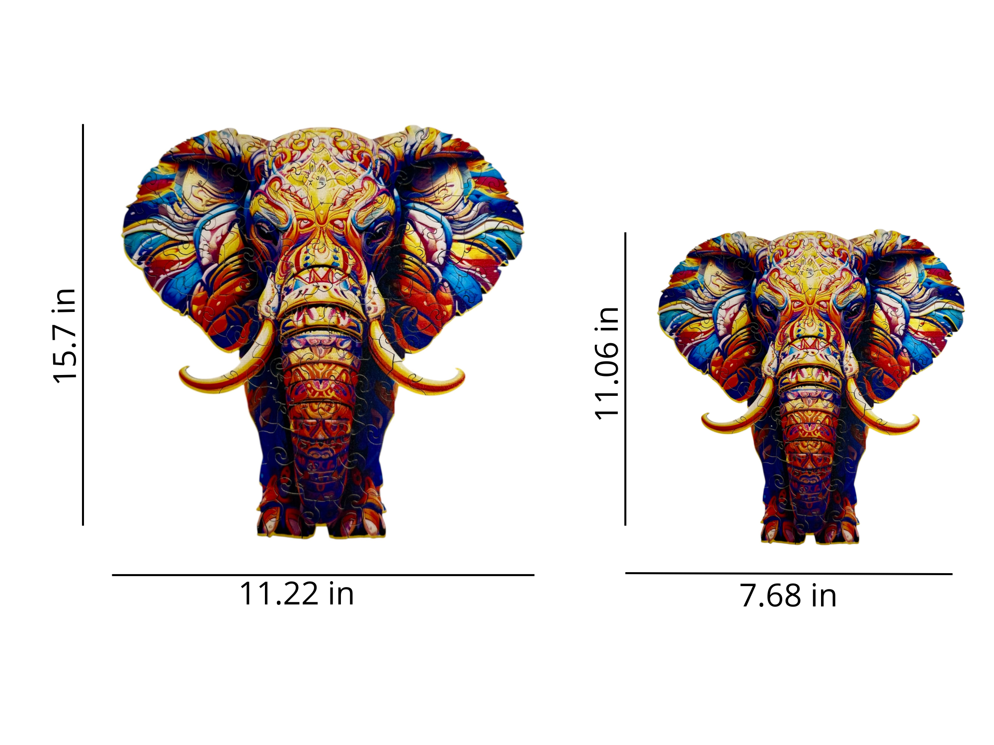 Colorful Wooden Elephant Puzzle – Unique Animal Pieces