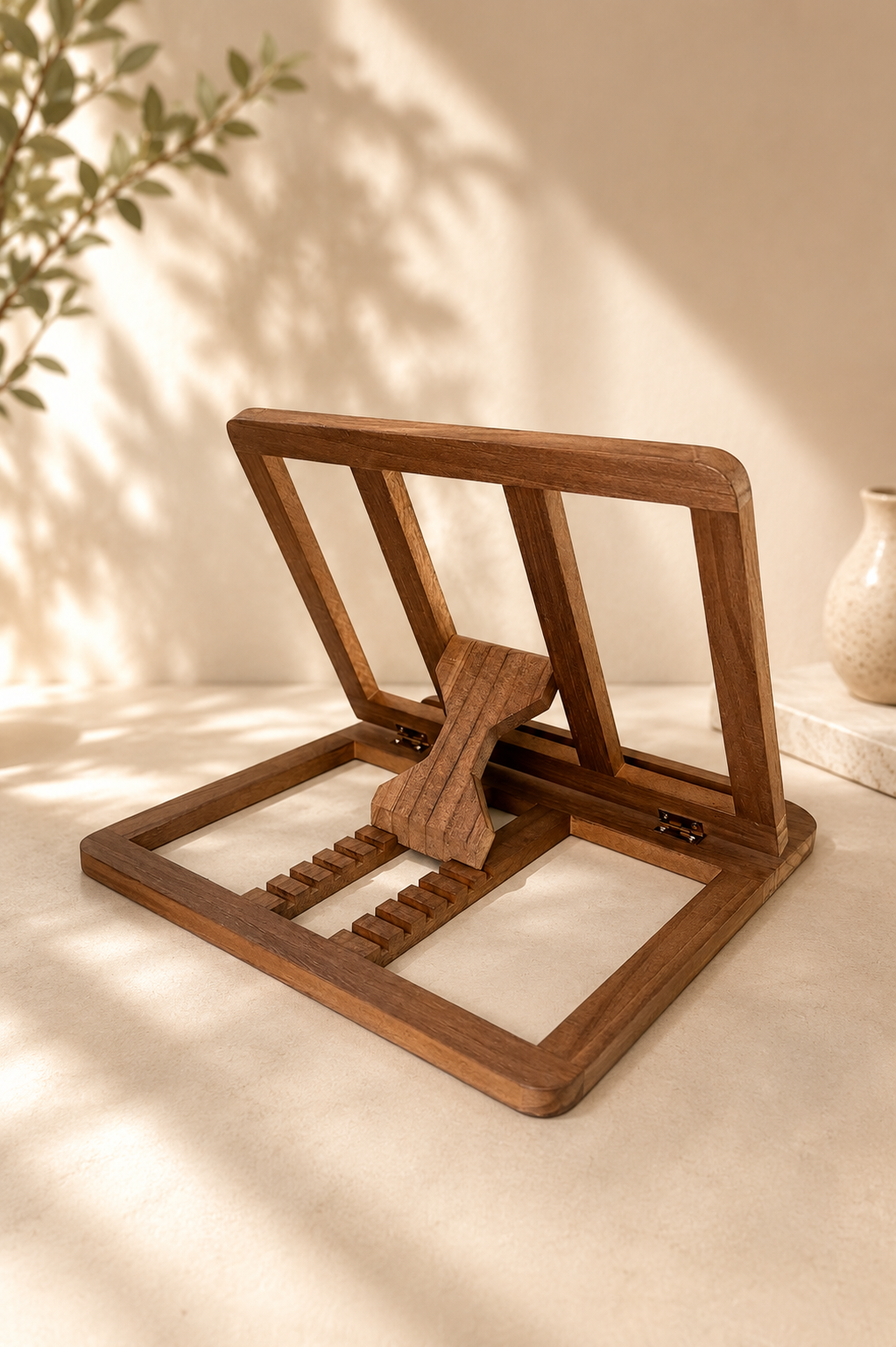 Wooden Adjustable Laptop Stand | Pine Desk Riser 11-17" | Ergonomic Home Office Gift