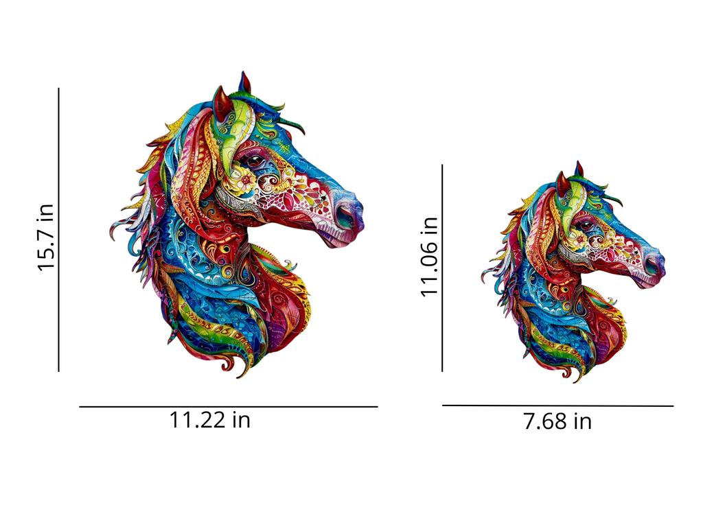 Colorful Wooden Horse Puzzle – Unique Animal Pieces