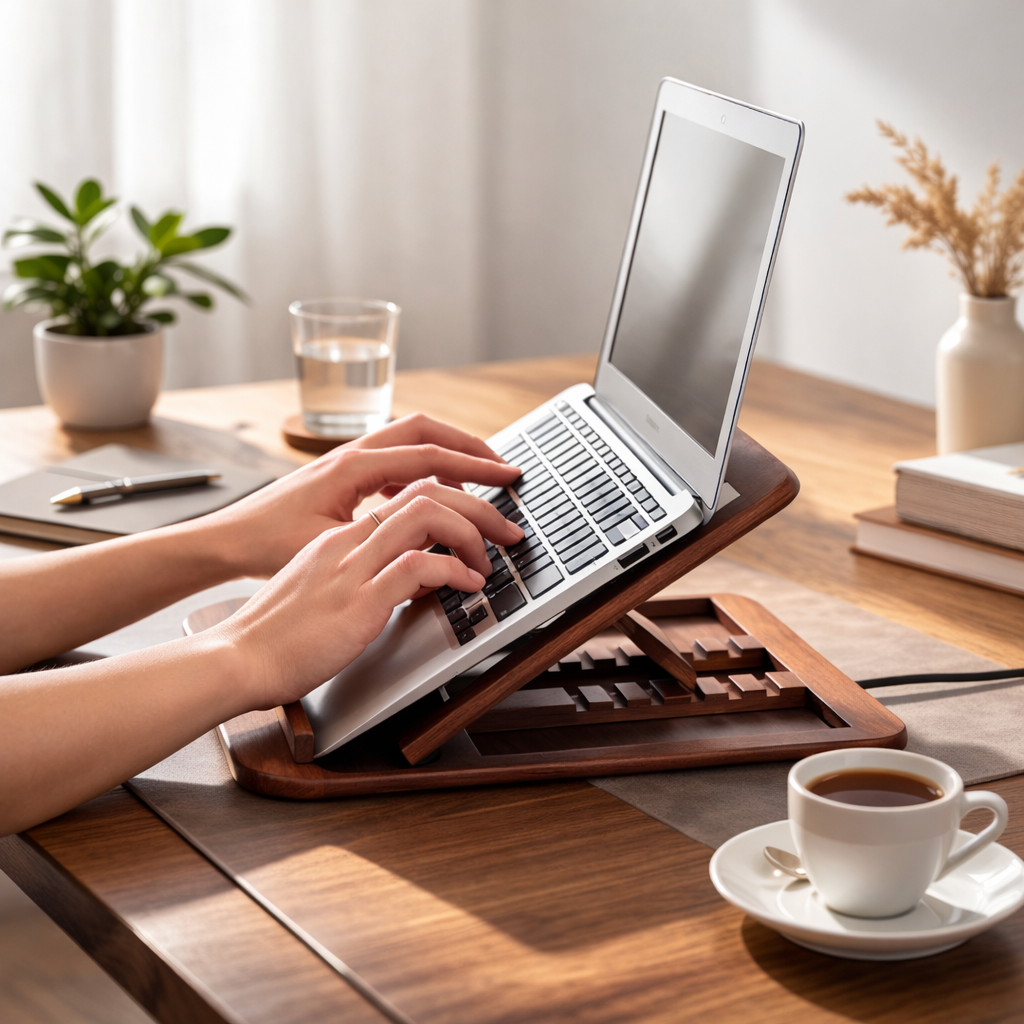 Wooden Adjustable Laptop Stand