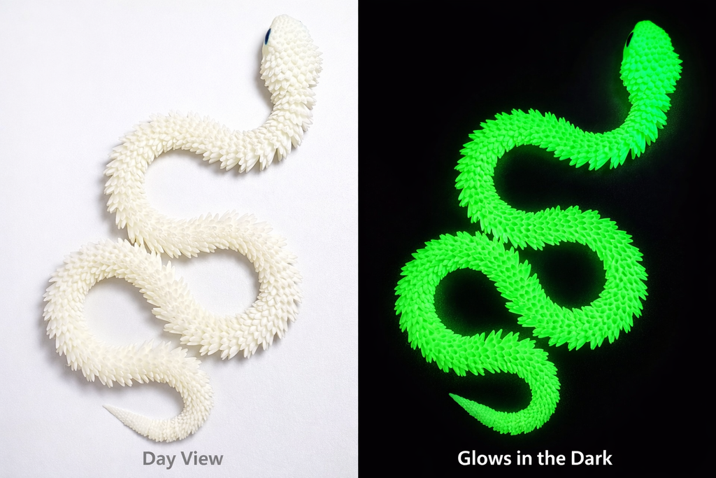 Flexible 3D Articulated Snake – Sensory Fidget Toy (Glow Option)