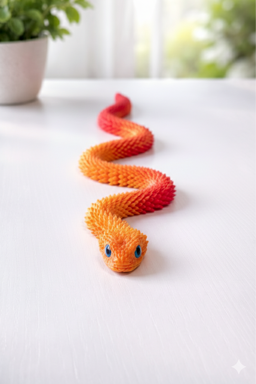 Flexible 3D Articulated Snake – Sensory Fidget Toy (Glow Option)