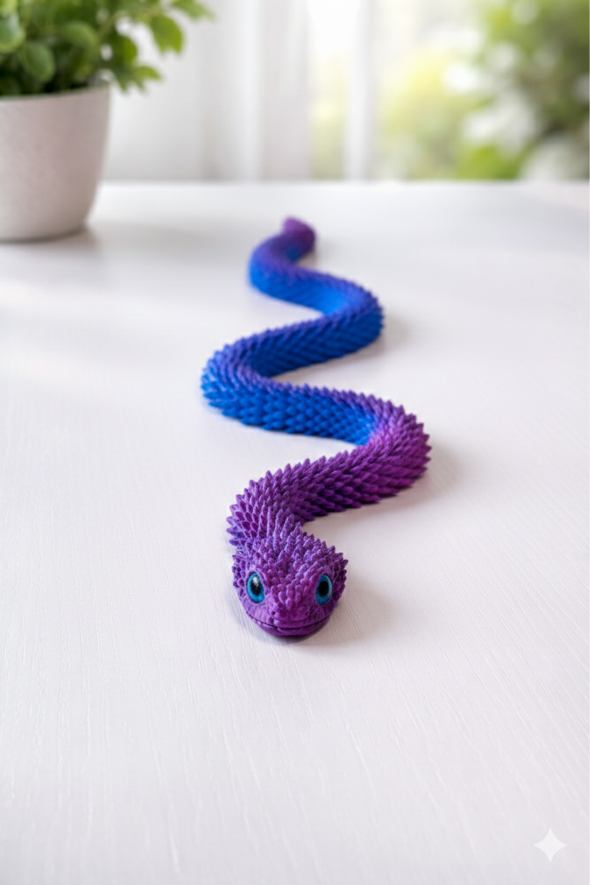 Flexible 3D Articulated Snake – Sensory Fidget Toy (Glow Option)