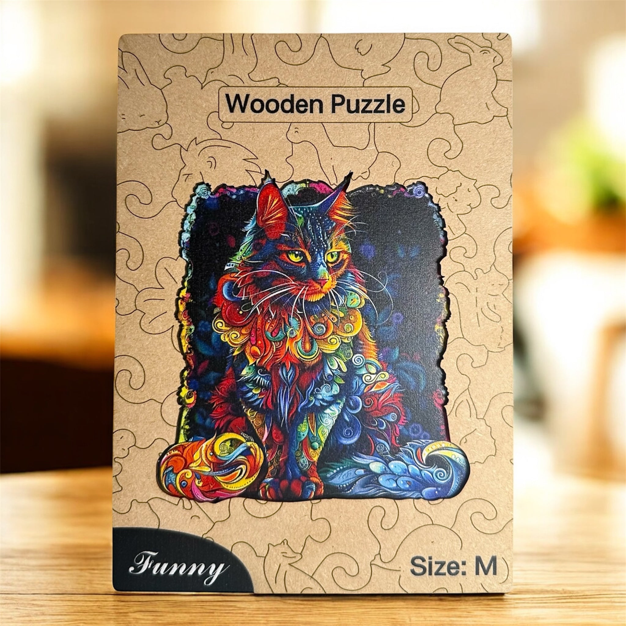 Colorful Wooden Cat Puzzle – Unique Animal Pieces