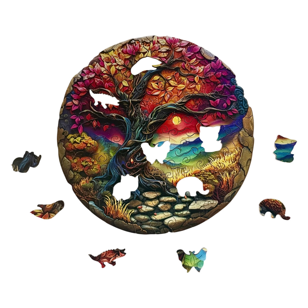 Colorful Wooden Tree of Life Puzzle – Unique Animal Pieces