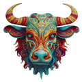Wooden Puzzles for Adults – Colorful Bull with Unique Animal Pieces