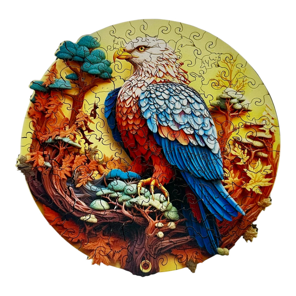 Colorful Wooden Eagle Puzzle – Unique Animal Pieces