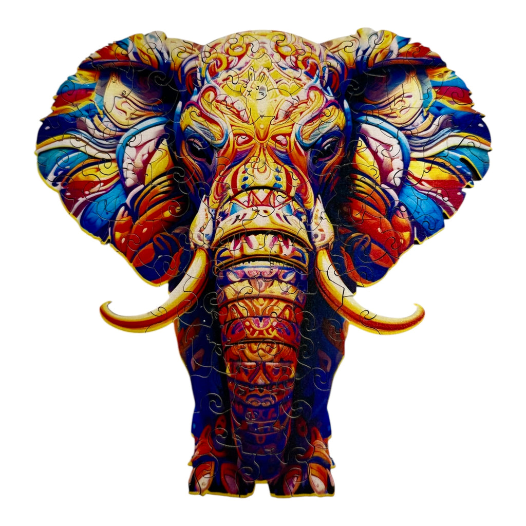 Colorful Wooden Elephant Puzzle – Unique Animal Pieces