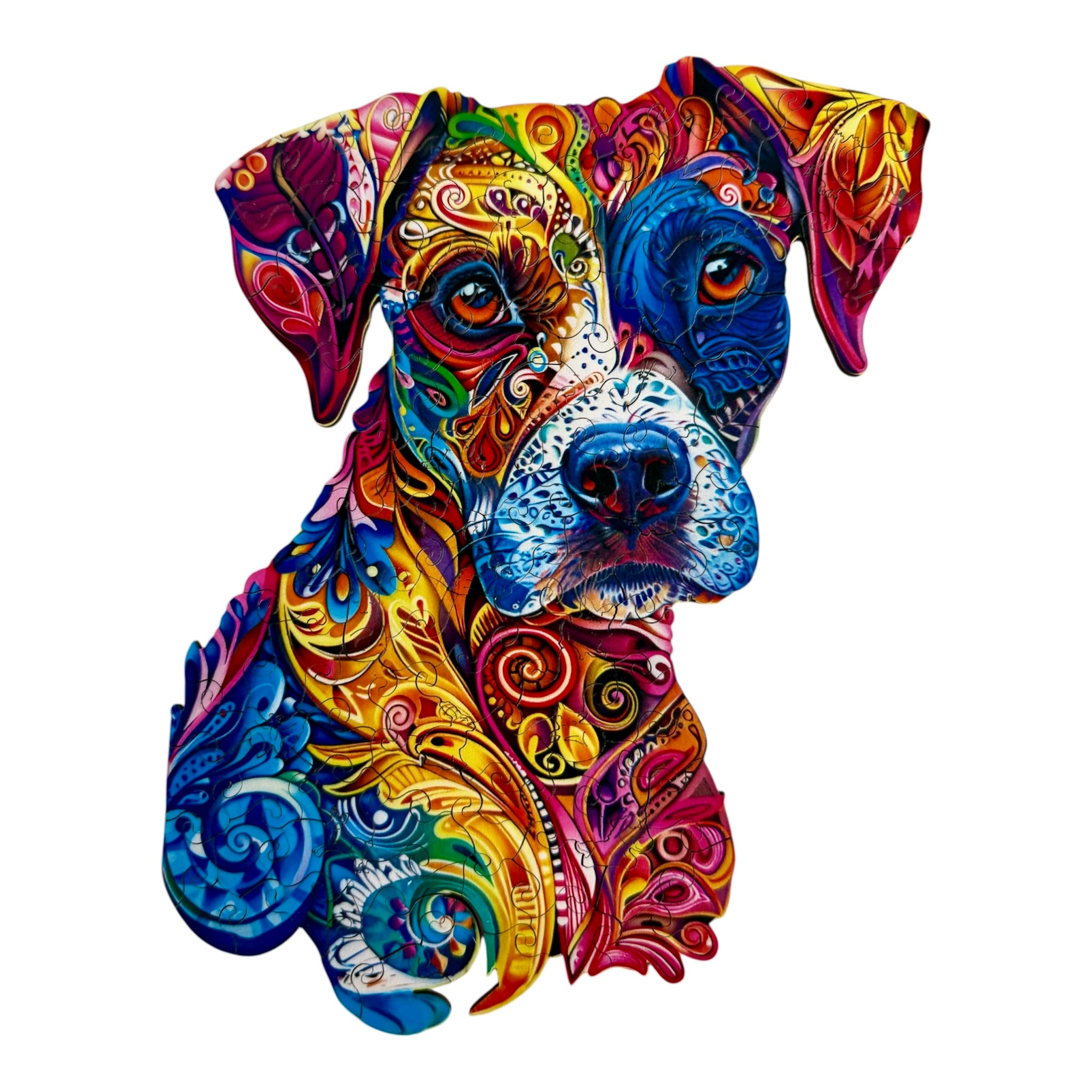 Colorful Wooden Dog Puzzle – Unique Animal Pieces