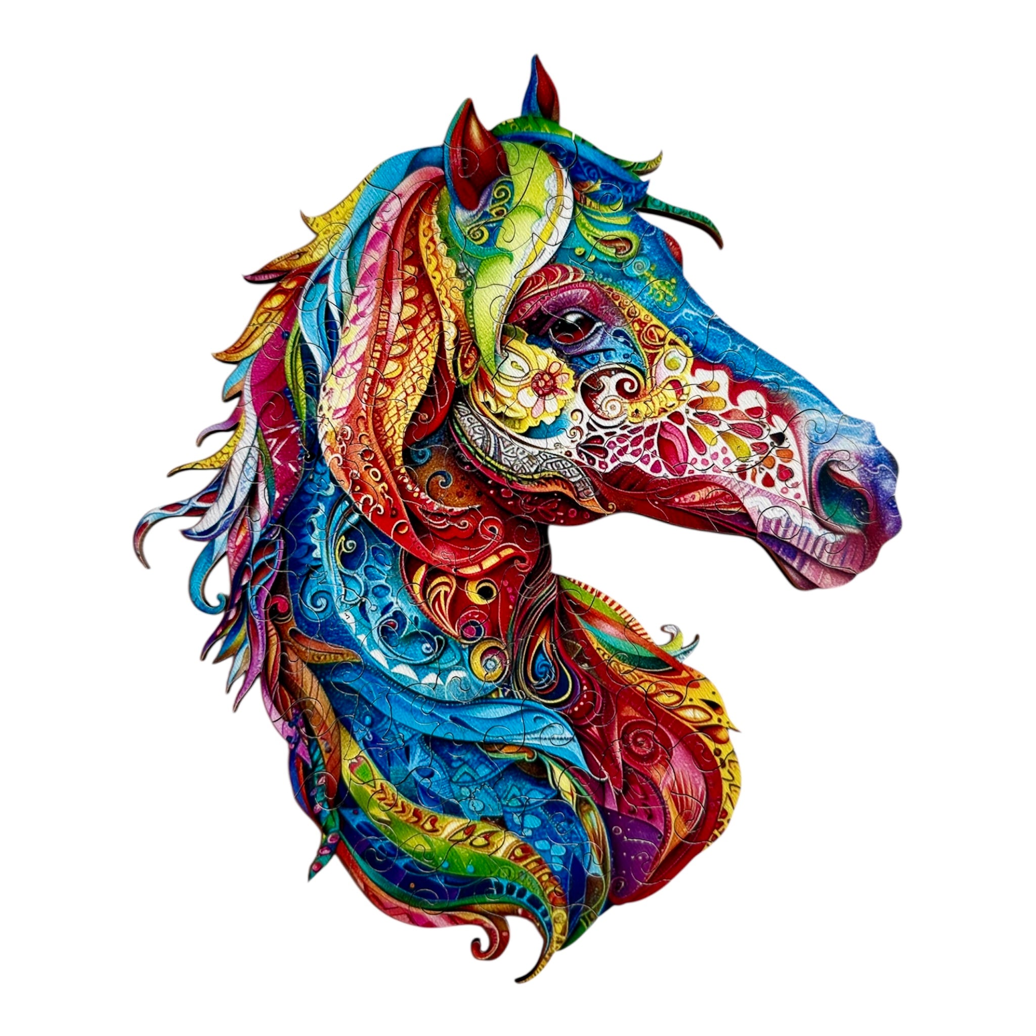 Colorful Wooden Horse Puzzle – Unique Animal Pieces