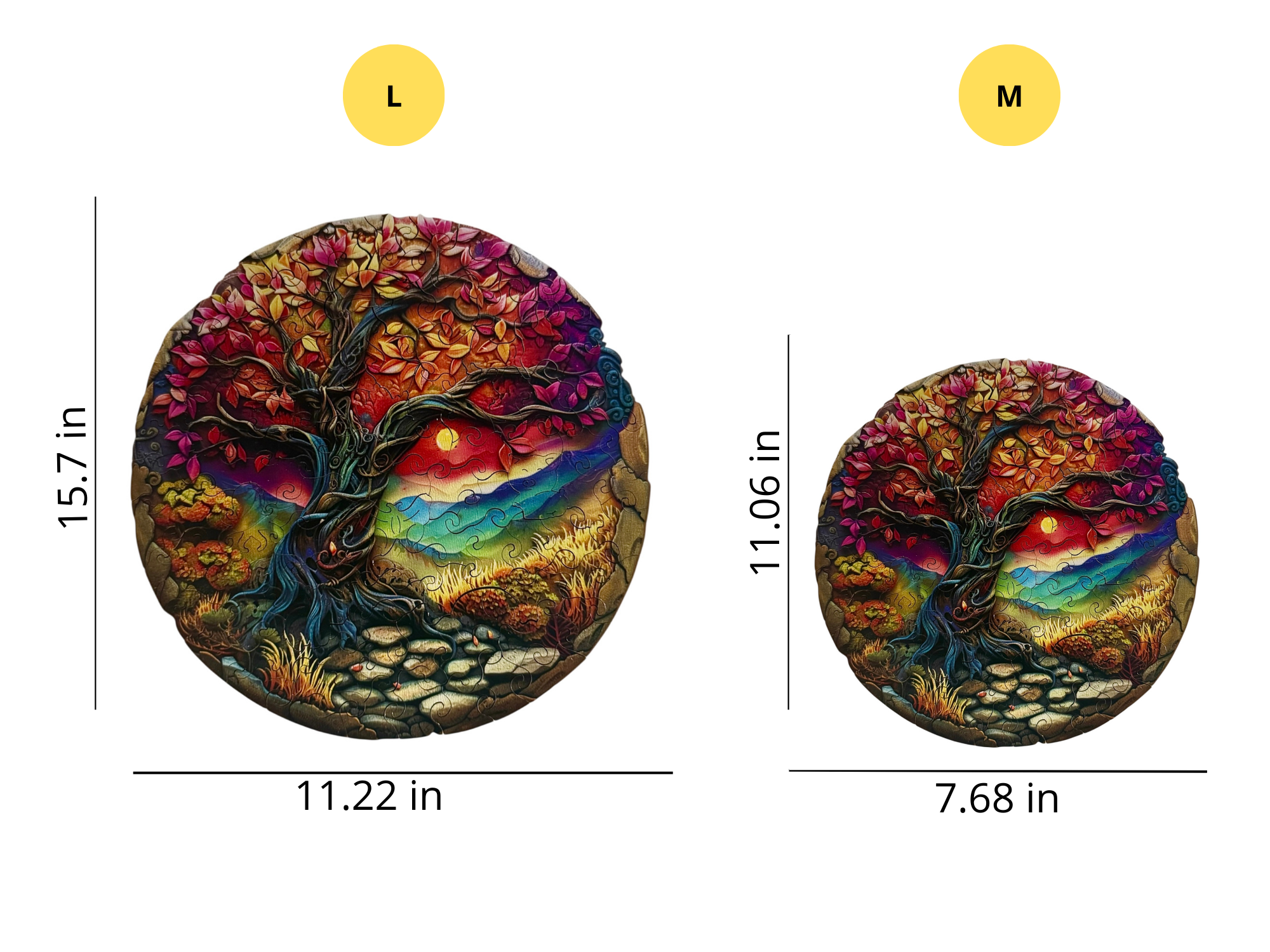Wooden Puzzles for Adults – Colorful Tree of Life with Unique Animal Pieces